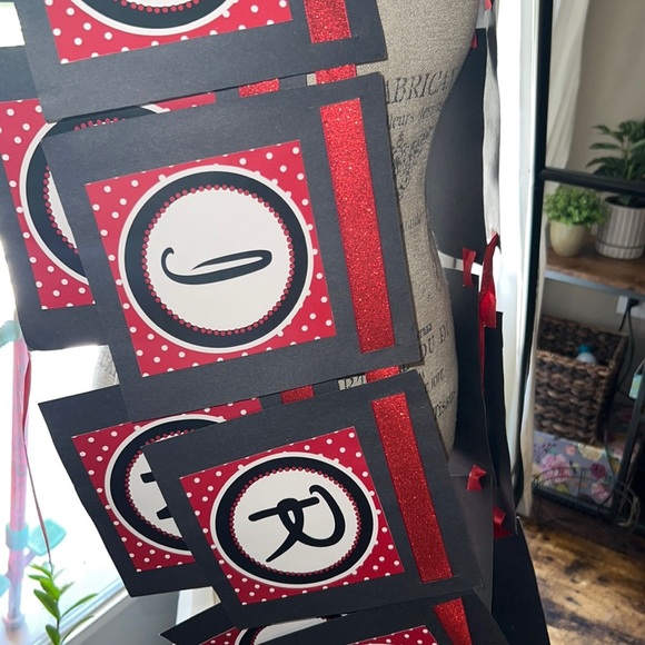 Minnie Mouse black white red happy birthday party decor - banner ribbons​ - Picture 8 of 16